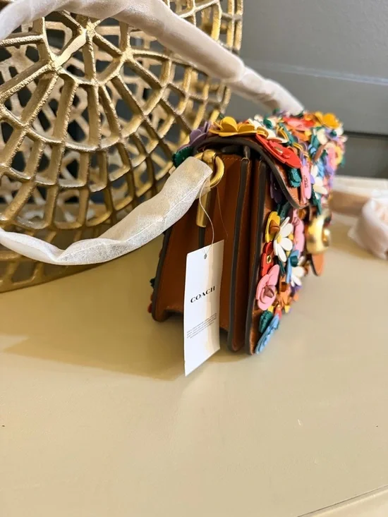 Coach Tabby Shoulder Bag 26 Floral Appliqué Nappa Leather CDZ35 - Picture 4 of 17